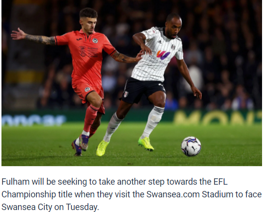 开云官网-关于富勒姆力克斯旺西城，降级形势稍有缓解的信息